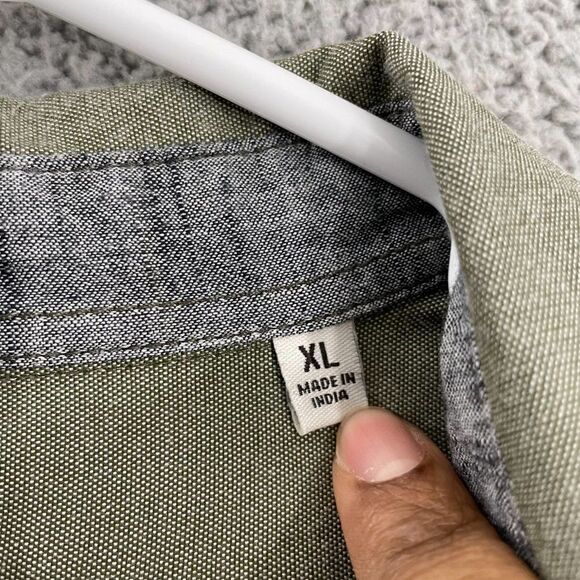 Depart West Shirt Men XL Olive Casual Short Sleeve Button Down - Picture 6 of 12